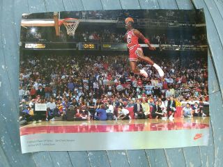 Vintage Michael Jordan 1988 Nike Poster Nba Mvp Dunk Contest