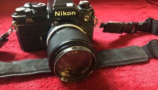 Vintage Nikon Fa 35mm Camera,  Vintage Nikon Zoom - Nikkor Auto 43 - 86mm Lens,  Bag