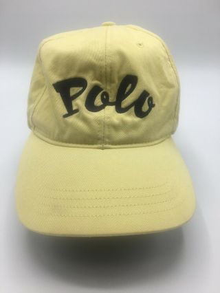 Vintage Rare Polo Ralph Lauren Polo Sport Script Spell Out Yellow Hat
