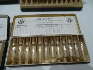 5 Boxes of vintage Esser /WIT Ass.  of 3 Gr.  Timing Washers for Swiss Watches 4
