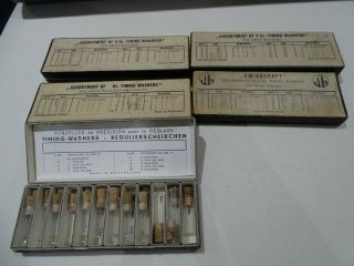 5 Boxes of vintage Esser /WIT Ass.  of 3 Gr.  Timing Washers for Swiss Watches 7