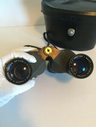 Vintage Swift Black Extra Wide Field 7 X 32 Holiday Mark Ii Binoculars And Case