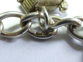 GEORG JENSEN Vintage Sterling Silver Charm Bracelet With 7 CHARMS 37g 20cm cb12 5