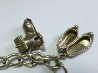 GEORG JENSEN Vintage Sterling Silver Charm Bracelet With 7 CHARMS 37g 20cm cb12 7