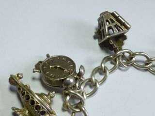 GEORG JENSEN Vintage Sterling Silver Charm Bracelet With 7 CHARMS 37g 20cm cb12 8