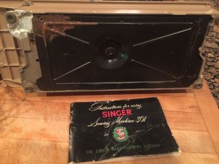 Vintage Singer 301A Sewing Machine W Bobbin Case Simanco 45750 & Instructions 6