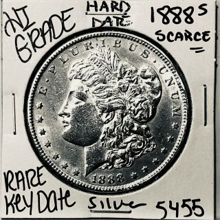 1888 S Morgan Silver Dollar Hi Grade U.  S.  Rare Key Coin 5455