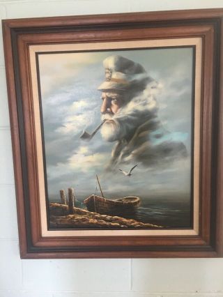 G Fobis,  Captain Of The Sea Vintage Nautical Framed Picture 20x24 Frame