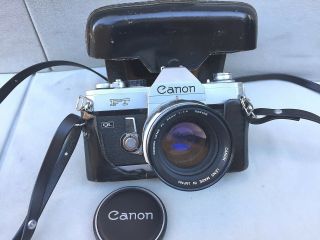Canon FT QL 35mm Camera with 50mm 1:1.  4 285125 With Case - Vintage 2