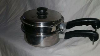 Vintage Saladmaster 18 - 8 Tri - Clad Sauce Pan 8 " Vapo Lid Steamer Strainer