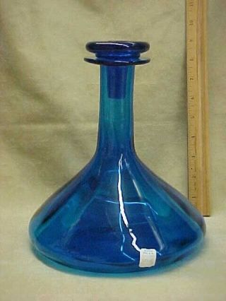 Rare Vintage Blenko Cobalt Blue Glass Ship 