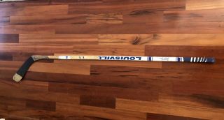 Brett Hull 1990 Vintage Game Stick Signed By 3 Hall Of Famers.