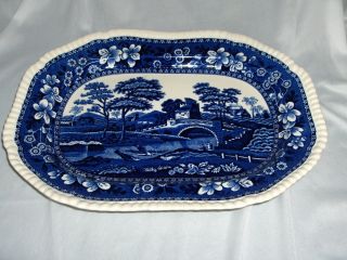 Vintage Copeland Spode Blue Tower China 12.  50 " Tray Gadroon Older