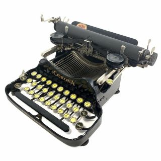Corona No.  3 Typewriter W/case Portable Folding Antique Vtg 打字机 タイプライター