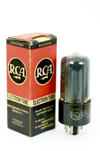 NOS RCA 6V6GT Vintage Tube 1950 ' s BLACK - PLATE SQUARE - GETTERS SMOKED - GLASS HIGHmA 3