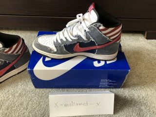 NIKE SB DUNK HIGH BORN IN THE USA 4th of JULY SIZE 10 OG RARE 9