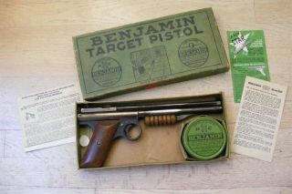 Vintage Benjamin Air Pistol,  Model 132,  With Box And Paperwork