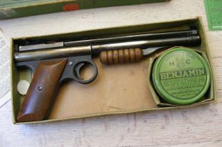 Vintage Benjamin Air Pistol,  Model 132,  With Box and Paperwork 4