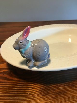 Nora Fleming Retired Rare Bunny With Blue Scarf
