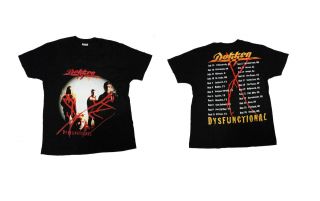 Vintage 90s Dokken Dysfunctional Tour T Shirt Size Xl Fit L Skid Row Poison