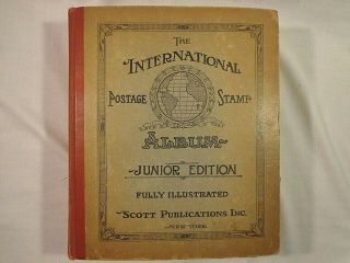 Vintage Scott International Jr Postage Stamp Album 1943 With Over 3,  000 Stamps