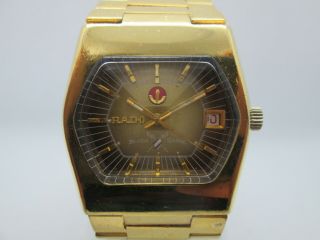Vintage Rado Silver Sabre Date Goldplated Automatic Mens Watch