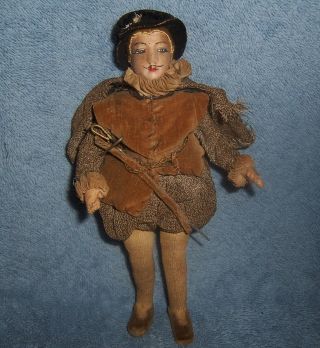 Antique Vintage French Cloth Doll House Dollhouse Man &Woman Elizabethan Style 6
