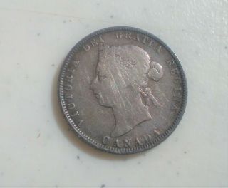 1875h Canadian 25 Cent Coin Very Rare