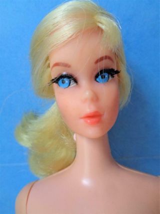 1969 Talking Barbie Doll in Orange Swimsuit BLONDE Ponytail MUTE N/Mint 3