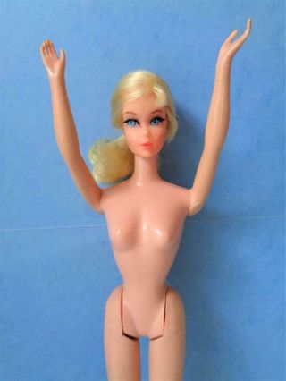1969 Talking Barbie Doll in Orange Swimsuit BLONDE Ponytail MUTE N/Mint 8
