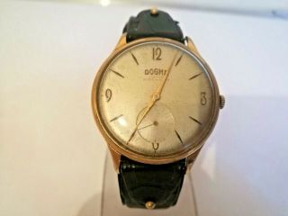 Vintage Dogma Prima Bracelet Watch Gold Plated Swiss Watch 15 Rubis
