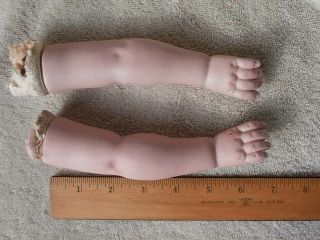 Antique Large Lower Bisque Doll Arms As Found 6 1/2 "