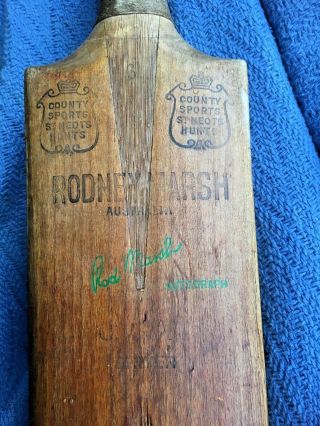 Vintage Rod Marsh Autograph English Willow Bat County Sports St Neots Hunts 2