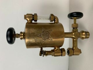 POWELL BOSON,  1 PINT,  Rare Bessemer Version Hit & Miss Gas Engine Brass Oiler 2