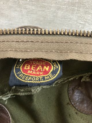1940s Vintage LL Bean Black Label Canvas Duffel Bag Small Rare Size Made In USA 2