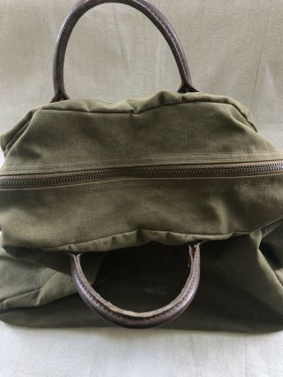 1940s Vintage LL Bean Black Label Canvas Duffel Bag Small Rare Size Made In USA 5