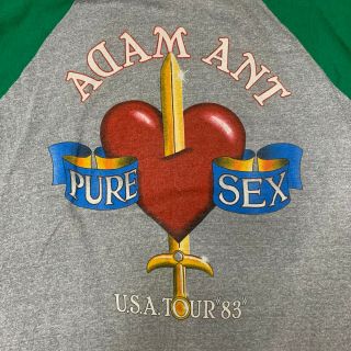 Adam Ant Shirt Vintage T - Shirt 1983 Pure Sex Tour Wave Punk Rock Band 8