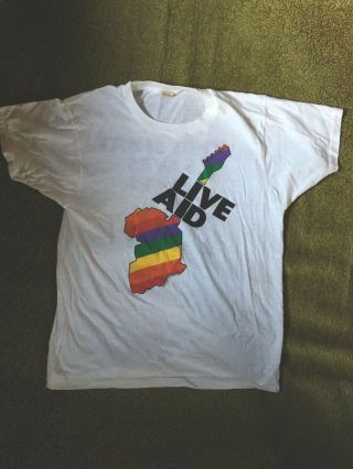 Rare Vintage 1985 Live Aid Concert T - Shirt