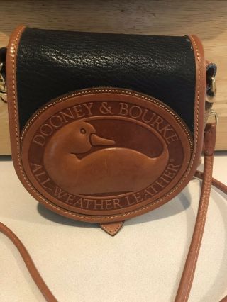 Dooney & Bourke Small Crossbody Pebbled Large Duck Vintage Handbag Black Brown