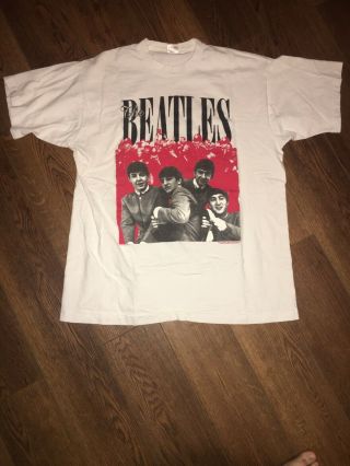 Vintage 1995.  The Beatles T - Shirt.  Double Sided Rare.  Xl.  Fits As A Large.