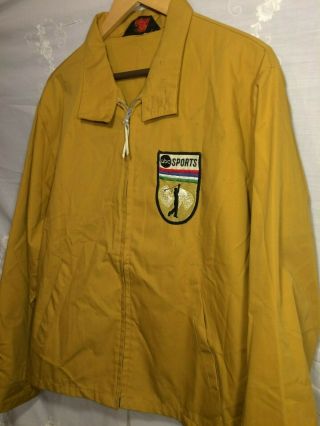 Vtg Envoy The Now Jacket Abc Sports Tv Gold Crew 1960s - 70s Golf Golfing Patch