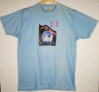 Vintage 80’s Et Blue T Shirt Screen Stars 50/50 Single Stitch Tee Usa Xl