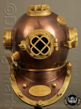 Diving Helmet U.  S Navy Mark V Deep Sea Scuba Divers Full Size 18 " Vintage Gift