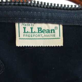 Vintage LL Bean Canvas Duffle Bag Soft Carry On Travel Luggage Leather Trim 8