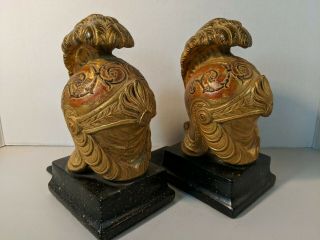 Classic Vintage Roman Helmet Bookends Made In Italy By Borghese Exc