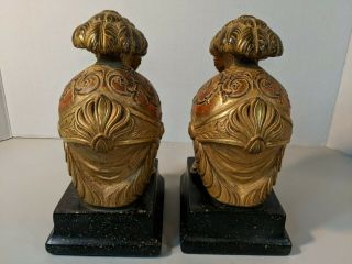 CLASSIC Vintage Roman Helmet Bookends Made In Italy By Borghese EXC 2