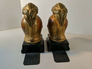 CLASSIC Vintage Roman Helmet Bookends Made In Italy By Borghese EXC 4