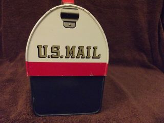 Vintage 60 ' s Aladdin Mr.  Zip U.  S.  Mail / Mail Box Dome Metal Lunch Box & Thermos 5