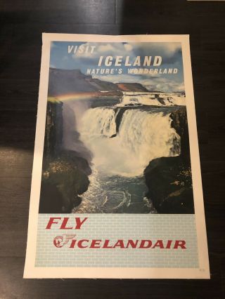 Vintage And Icelandair Travel Poster