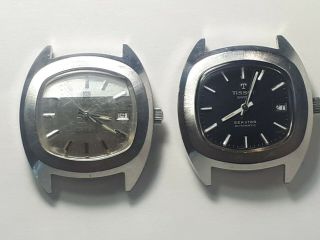 2 Vintage Tissot Seastar Automatic Watches For Repair Or Parts